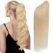 SEGOHAIR Claw Clip Ponytail Hair Extensions Human Hair 18 Inch Ponytail Extension Natural Real Hair Straight Remy Hair Extensions-Bleach Blonde(125g)