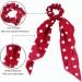Hair Scarf Scrunchies Bow Scrunchies for Hair Chiffon Floral Scarf BowPonytail Holder for Women Girls (dial point) - Buy Online on GoSupps.com