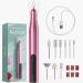 Rose Lake Cordless Electric Nail Drill  Portable Rechargeable Efile Nail File Machine with 9Pcs Nail Drill Bits for Acrylic Gel Nail with Sanding Bands Manicure Pedicure Tools for Home Use (Rose Gold)