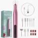 Rose Lake Cordless Electric Nail Drill  Portable Rechargeable Efile Nail File Machine with 9Pcs Nail Drill Bits for Acrylic Gel Nail with Sanding Bands Manicure Pedicure Tools for Home Use (Rose Gold)