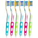 Reusable Toothbrushes Individually Wrapped Medium Soft Standard Classic Brushes with Nylon Bristles for Dental Health Oral Hygiene Tooth Care - 6 Pack by Blasting Health