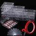 Noverlife Press On Nail Storage Box - 10PCS Clear Plastic Container with Nail Display Sticks for False Nail Tips - Includes Nail Glue and Double Sided Tape - 2.6x2.6 inch - Buy Online on GoSupps.com