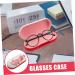 Gatuida Double-Layer Glasses Case - Pink Tinted Sunglasses & Contact Lens Storage Box | Travel-Friendly & Flocked Cloth Design - Buy Online on GoSupps.com