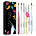 Nail Art Brushes Setl, Gel Polish Nail Art Design Pen Painting Tools with Nail Extension Gel Brush, Builder Gel Brush, Nail Art Liner Brush and Nail Dotting Pen for Salon DIY Manicure at Home