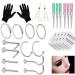 SOTICA Nose Piercing Kit, 32Pcs Nose Piercing Jewelry Kit with 18G 20G Hollow Needles Nose Rings Nose Studs Professional Nose Piercing Kit With Piercing Clamps Jewelry for Nose Piercing Supplies