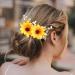 BETITETO Bridal Sunflower Hair Pins - 2Pcs U-Shaped Pearl Gold Leaf Boho Headpiece for Wedding - Buy Online on GoSupps.com