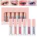 6 Colors Liquid Glitter Eyeshadow Waterproof&Long Lasting Gel-Based Eyeshadow Create a Dazzling Pop of Eye Makeup Quick-Drying High Pigmentation (Set B)