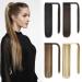 Yamel Ponytail Extension Darkest Brown Long Straight 20 Inch Upgrade Wrap Around Fake Ponytail Synthetic Hair Extensions Clip in Ponytail Hairpiece for Women Darkest Brown 20 Inch (Pack of 1)