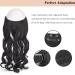 Cybelleza 18inch Long Curly Hair Extension Invisible Secret Wire Crown Hair Extensions Clip in One Piece Wavy Natural Synthetic Hairpiece for Women (Black) 100 g - Buy Online on GoSupps.com