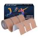 Kinesiology Tape 3 Rolls 16.4 ft Uncut Knee Tap Sports Tape Athletic Tape Muscle Tape for Muscle & Joint Support Sports Recovery & Support Muscle Tape (Beige)
