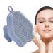 Silicone Face Brush - Silicone Face Scrubber Exfoliator with Handle Facial Cleansing Brush Face Wash Brush Face Exfoliator Brush Silicone Face Scrub for Sensitive Skin Jimii Gray
