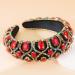 Forsylvanas Crystal Rhinestone Headband 2 Pcs Set for Women - Handmade Velvet Hair Hoop for Wedding Parties - Red + Green - Buy Online on GoSupps.com