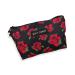 Betsey Johnson 8.5 Inch Zipper Cosmetic Pouch Small Toiletry Bag Lightweight Durable Polyester Organizer With Inner Zipped Pocket Good for MakeUp Accessories and Travel Needs (Covered Rose) Covered Rose