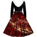 Sexy Christmas Sweater Dress - Long Arm Party Dress with Pocket & Moose Print - Buy Online on GoSupps.com