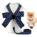 SMALLLEE_LUCKY_STORE Pet Polka Dot Princess Harness Dress and Leash for Small Dogs Cats Girls with D-ring Bow Lace Trim Female Puppy Yorkie Chihuahua Summer Clothes Blue M M blue