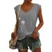 Short Sleeve T Shirts Clothing Woman T-Shirt Casual Black Clothing Top Women's Floral Pattern for Women Crop Tops Shirt Shirts Top Women's Summer Tank Top 3-grey M - Buy Online on GoSupps.com