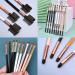 Duo Eyebrow Brush Set - Professional Angled Eye Brow Brush and Spoolie Brush with Eyelash Comb and Eye Shadow Brush (Black) - Buy Online on GoSupps.com