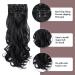 22 Natural Black Wavy Clip In Hair Extensions - 7 PCS Thick Soft Synthetic Fiber Hairpieces for Women - Full Head Invisible Clips - 22 Inch (Pack of 7) - 1B Dark Black - Buy Online on GoSupps.com