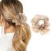 Brinie Flower Hair Scrunchies Champagne Elastic Hair Bands Handmade Bead Rhinestone Hair Ties Stretchy Hair Rope Ties Ponytail Holder Hair Accessories for Women and Girls (Type 1)