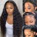 Dutefei Water Wave Lace Front Wigs Human Hair Wigs for Black Women 13x4 Lace Front Wigs Human Hair Pre Plucked with Baby Hair Wet and Wavy HD Lace Frontal Wigs 180% Density Natural Color 28inch 28 Inch