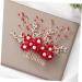 HAPINARY Handmade Comb Hair Insert Comb Bridal Headpiece Flower Hair Combs Wedding Side Comb Wedding Hair Combs Pearl Comb Clip Crystal Headpiece Tiara Red Hanfu Bride Headgear - Buy Online on GoSupps.com