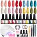 Gel Nail Polish Set with U V Nail Lamp Starter Kit VANREESA 10 Colours Gel Nail Polish Kit Red Yellow Green Nude Blue Gel Polish Set Gel Nail Kit Gifts for Women Nail Art Salon at Home 24 Pieces Set