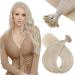 Nano Hair Extensions Human Hair Blonde Nano Beads Hair Extensions Human Hair Platium Blonde Hair Extensions Nano Straight Hair 20in 50g 1g/s #60A