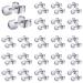 Yaomiao 20 Pairs Piercing Earrings Studs Stainless Steel Studs Earrings Body Ear Nose Navel Piercing Studs Anti Sensitive Rustproof for Salon Home Use Silver