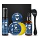Beard Grooming & Care Kit For Men Beard Growth Kit With Beard Wash Beard Growth Oil Beard Balm Derma Beard Roller For Men(4pcs) Stocking Fillers For Men/Husband/Boyfriend/Father