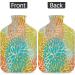 Hot Water Bottle with Cover 2L - Spring Flowers PVC for Hand & Feet Pain Relief - Heat Compress & Cold Therapy - Orange/Blue - Buy Online on GoSupps.com
