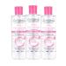 EVOLUDERM - Micellar Cleansing Water for Dry & Sensitive Skin - 250 ml - 93% Natural Origin - Vegan - Made in France - Pack of 3 x 250 ml
