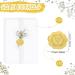 Fabbay Wedding Invitation Wraps Set with Vellum Jackets, Dried Pressed Flowers & Gold Envelope Seal Stickers (50 pack) - Buy Online on GoSupps.com
