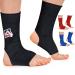 AQF MMA Ankle Support Muay Thai Foot Brace Guard Kick Boxing Sprains Achilles Tendon Pain Relief Protector Elasticated Breathable Compression Sleeve (Black M) Black M