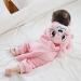 COOKY.D Baby Hooded Rompers | Winter Flannel Jumpsuit Pajamas | 6-12 Months | Pink - Buy Online on GoSupps.com