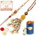 Ghasitaram Gifts Rakhis Online - Rakhi for Brother- RM-179 Bhaiya Bhabhi Rakhi with 100 GMS of Dryfruits Mix Can 200 GMS of Kaju katli Rakhi Set & 100g Dryfruits Mix Can 200g Kaju katli