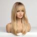 HAIRCUBE Long Ombre Blonde Wig with Bangs - Synthetic Hair for Women - Buy Online on GoSupps.com