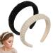 2 pieces of crystal-street frontal ligaments pearls wide hair bands imitation diamond decorated hair ripe party wedding headdress glitter thick padded hair accessories for women and girls black white