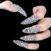3D Rhinestone Art Deco Long Almond Fake Nails - Shiny Acrylic Gem Set (24 Pcs) - Buy Online on GoSupps.com