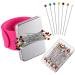 Magnetic Wrist Sewing Pincushion with 100 Pieces Sewing Pins Set Wrist Pin Cushion Magnetic Wrist Pin Holder Wristband Wrist 1.5 Inch Ball Head Straight Pins for Hand Sewing Supplies (Rose Red)