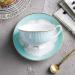 Striped Porcelain Coffee Cup and Saucer Set Cup Drink Breakfast Cup House Kitchen Office - Buy Online on GoSupps.com