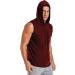 Amussiar Men's Workout Hooded Tank Top - XX-Large Wine Red - Buy Online on GoSupps.com