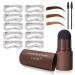 Eyebrow Stamp Stencil Kit And Brow Stamp Shaping Kit-Long Lasting Eyebrow Stamp Waterproof Eyebrow Stamp Tool Kit With 10 Styles Reusable Eyebrow Stencils(Dark Brown)