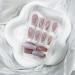 White Glitter French Tip Medium Coffin Press on Nails - 24Pcs Glossy False Nails for Women and Girls - Buy Online on GoSupps.com