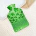 Green Leaves Hot Water Bottle with Plush Cover | Cozy Hand Warmer for Adults & Kids - 26.5x15.3cm - Buy Online on GoSupps.com