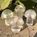 Natural Crystal Rough 40-50mm Crystal Mushroom Natural Clear Quartz Mushrooms Lovely Rose Crystal Stone Agaric Home Decoration Can be Used for Home Office Decoration 1pc