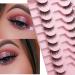 Losha Half Cat Eye Lashes 15mm | 10 Pairs Natural Look Wispy False Eyelashes | Fluffy Short Fake Lashes Pack - L11 - Buy Online on GoSupps.com