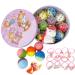 Bath Bombs for Kids 12+1 Bath Bombs with Girls Hair Ties Inside Bonus1 Funny Squeaking Toy Organic Colorful Bubble Bath for Kids Safe Tin Box Bath Bombs for Girls Gift Set for Birthday Party