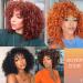 ColourfulPanda Afro Wig for Women - Curly Ginger Red Synthetic Hair with Pony for Black Women | Kinky Curly Orange Copper Style - Buy Online on GoSupps.com