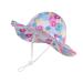 LANGZHEN Beach Sun Protection Hat for Baby Girls Adjustable Toddler Kids Hat Wide Brim Summer Play Hat with Chin Strap Tropical flowers-Design and color 6-12 Months