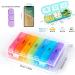 3-Times a Day Vibrant Pill Organizer | 7-Day Travel Pill Case | Food Grade High Capacity & Compact Design for Supplements Vitamins & Medications - Buy Online on GoSupps.com